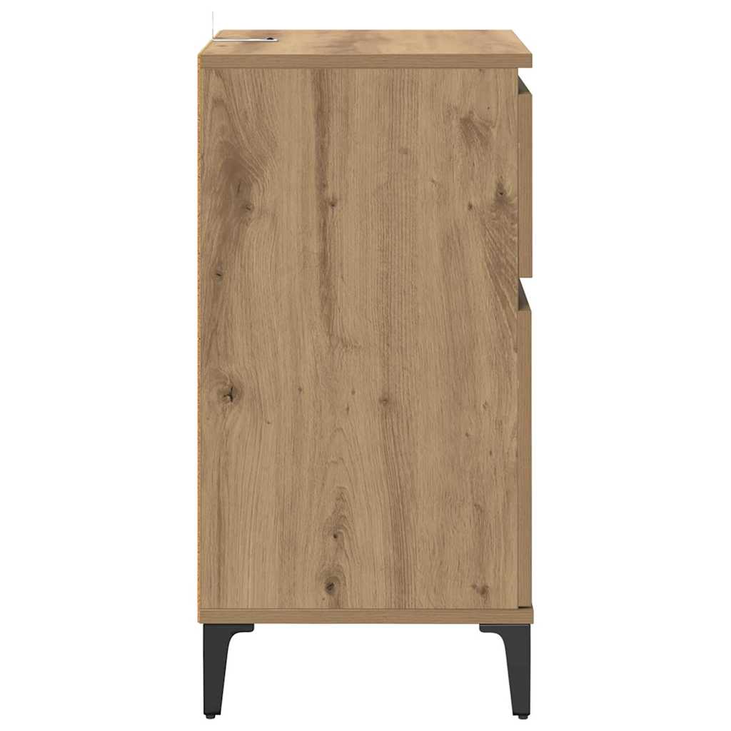 Cabinet de chevet avec tiroir chêne artisanal 40 x 35 x 70 cm - XIOS