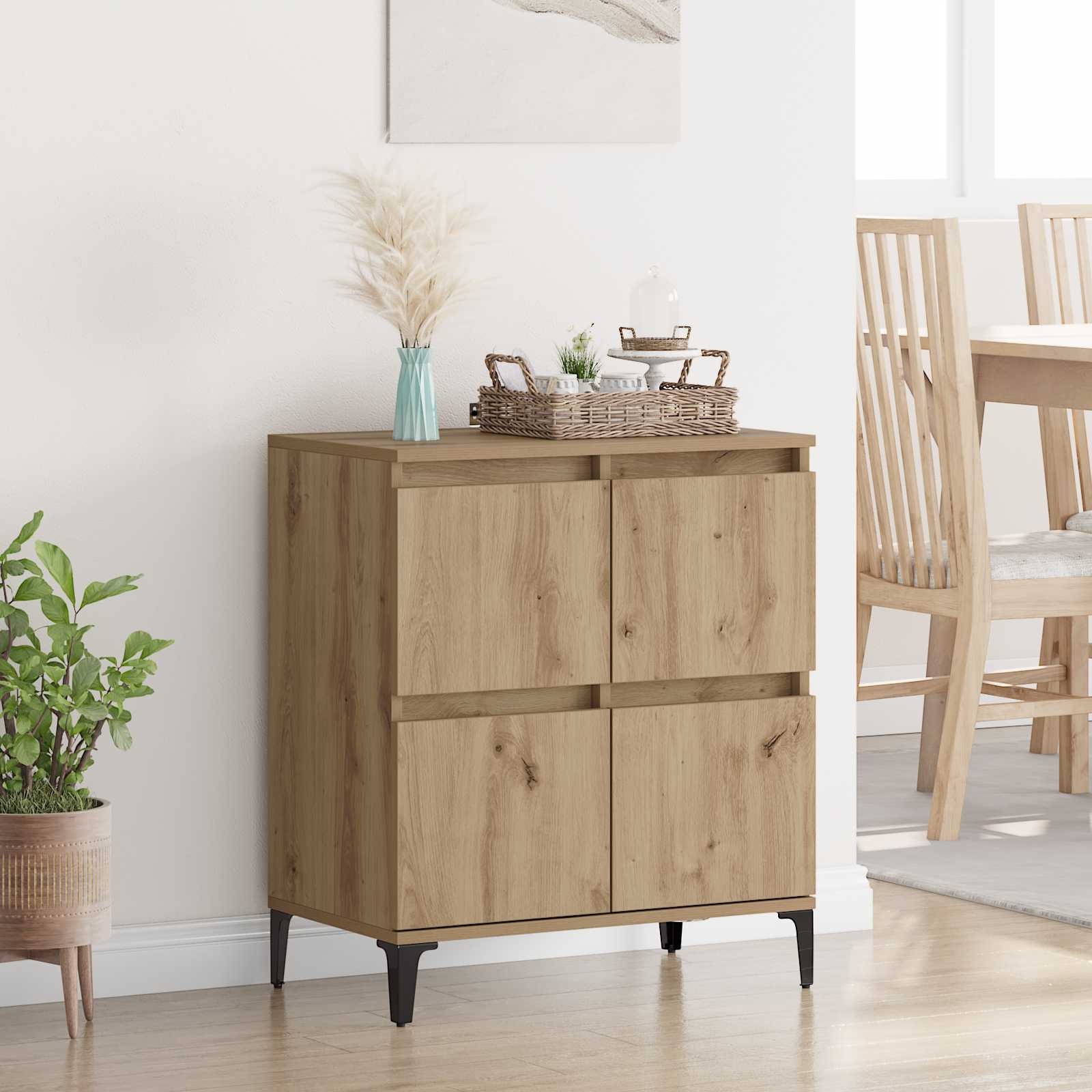 Buffet Chêne artisanal 60 x 35 x 70 cm Bois d'ingénierie et fer - XIOS