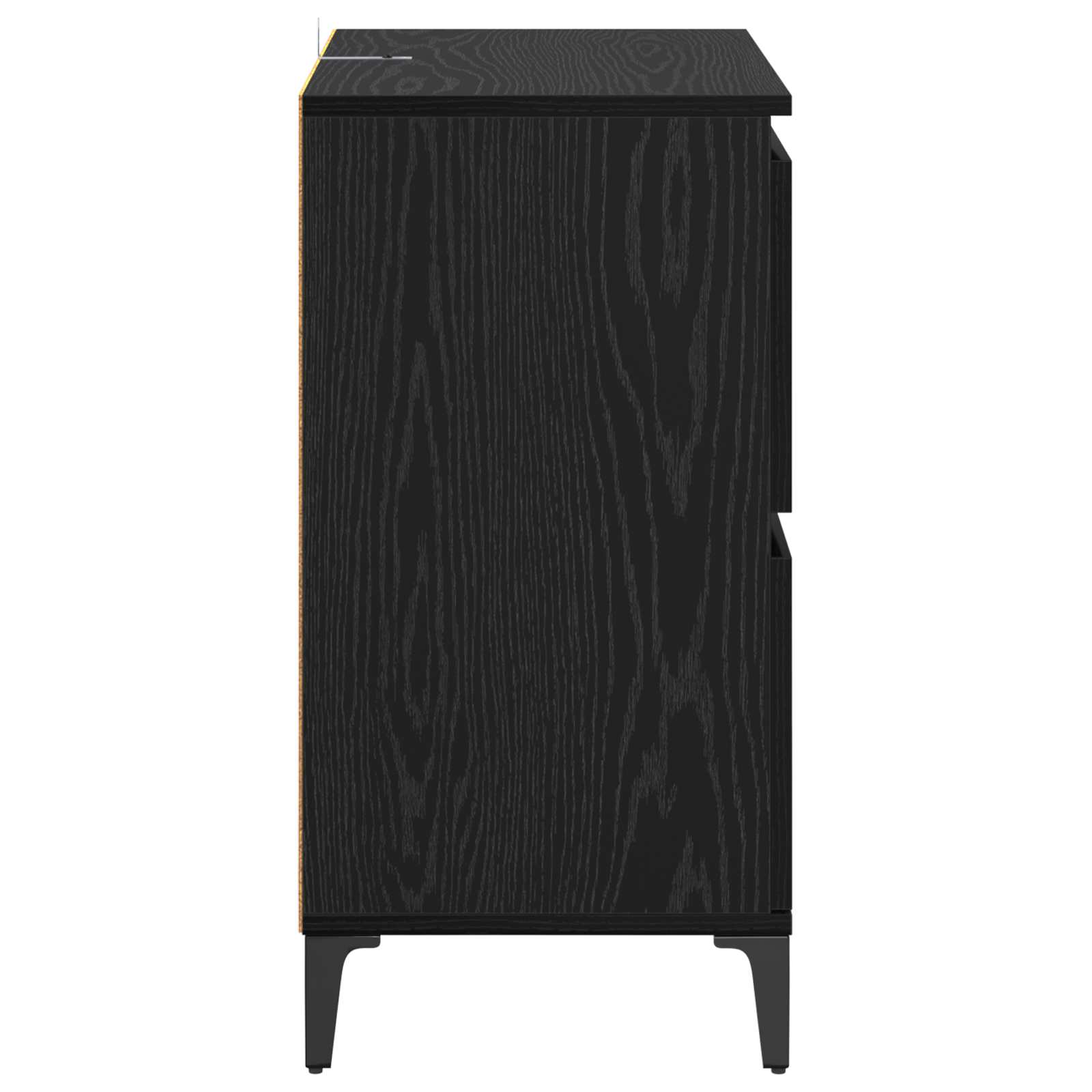 Buffet Chêne noir 60 x 35 x 70 cm Bois d'ingénierie et fer - XIOS