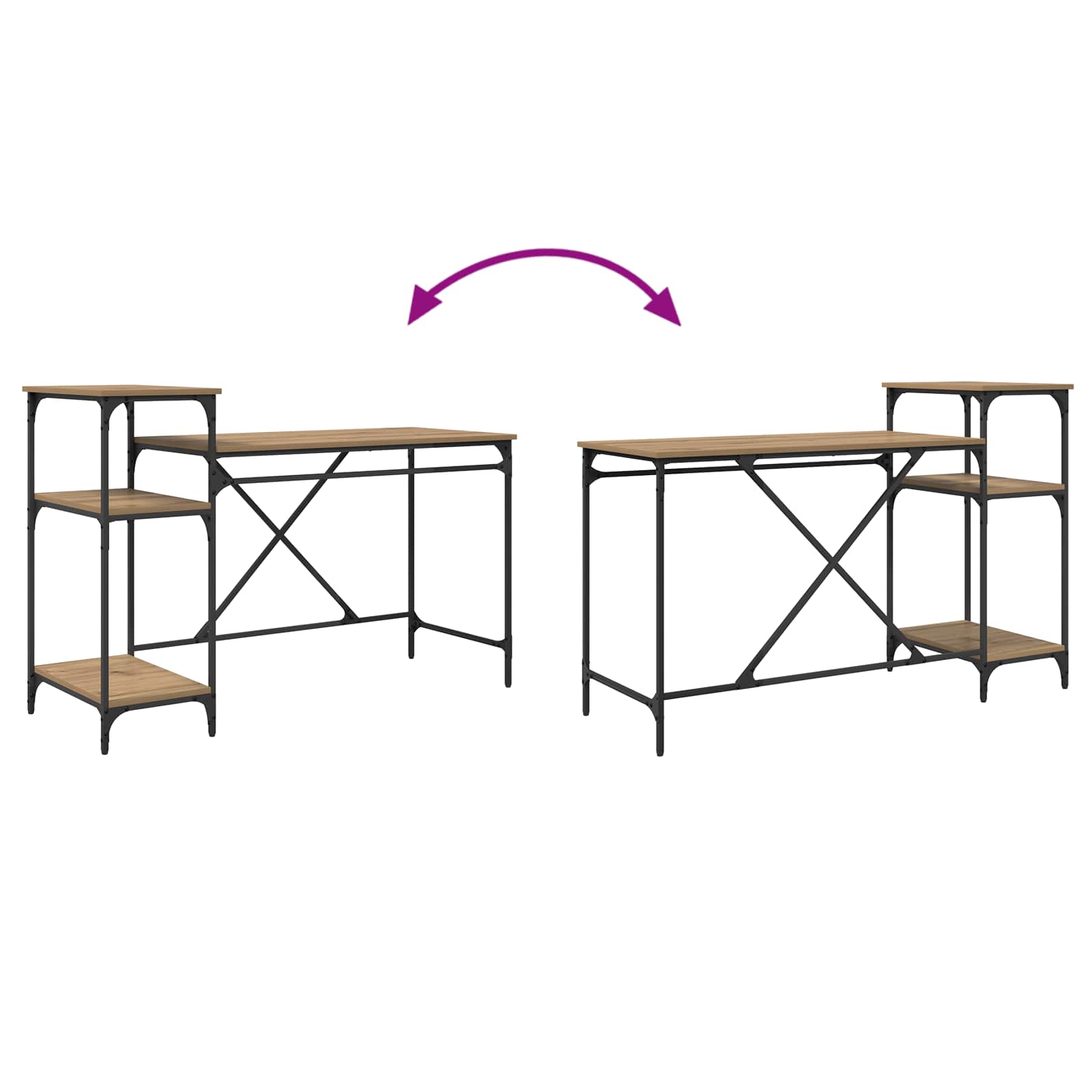 Bureau Chêne artisanal Bois d'ingénierie 135 x 50 x 90 cm - XIOS