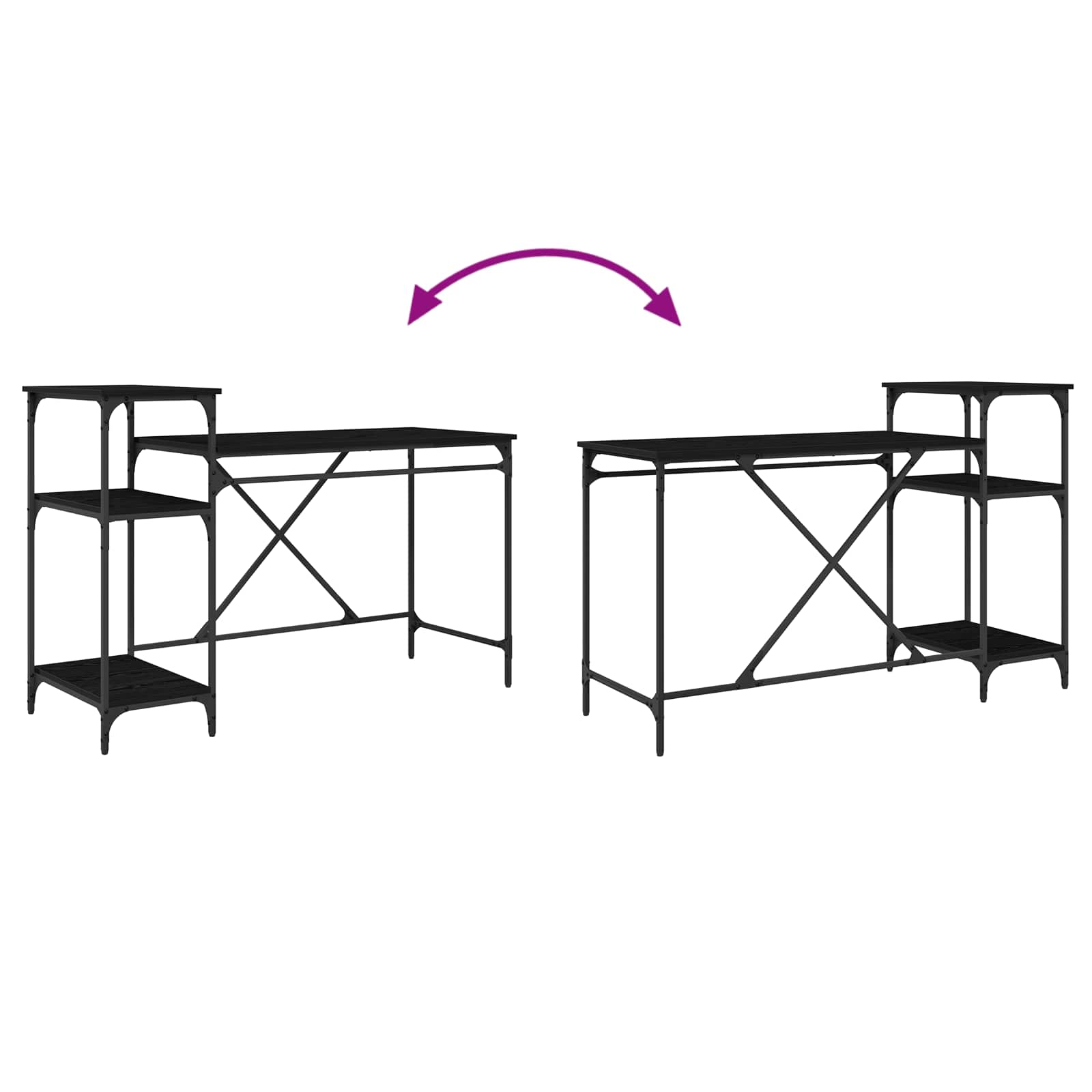 Bureau Chêne noir 135 x 50 x 90 cm Bois d'ingénierie - XIOS