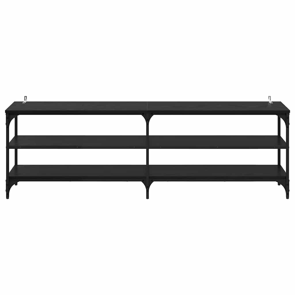 Meuble TV Chêne noir 160 x 30 x 50 cm Bois d'ingénierie et fer - XIOS