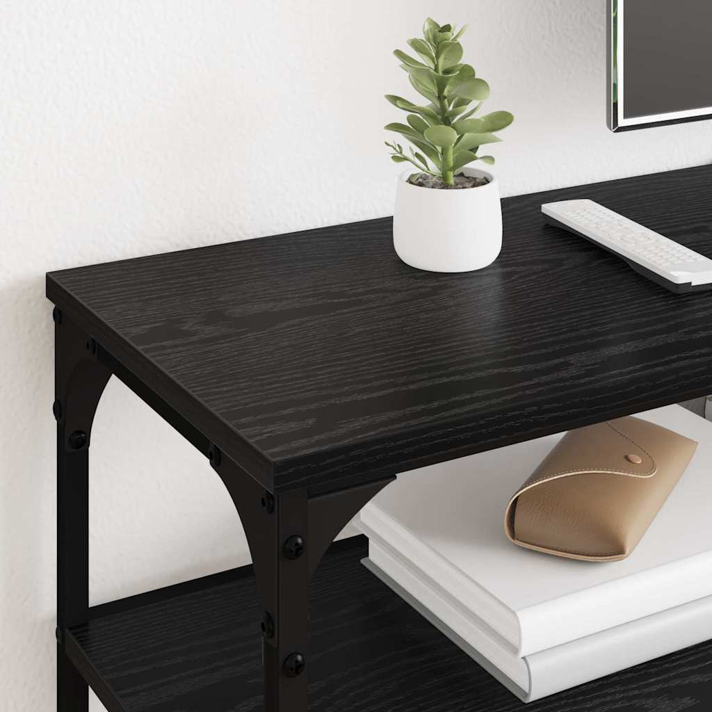 Meuble TV Chêne noir 200 x 30 x 50 cm Bois d'ingénierie et fer - XIOS