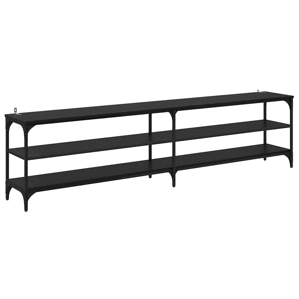 Meuble TV Chêne noir 200 x 30 x 50 cm Bois d'ingénierie et fer - XIOS