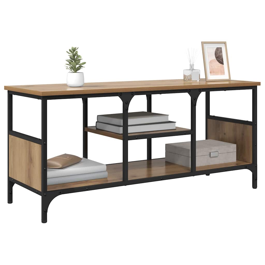 Meuble TV Chêne artisanal 100 x 35 x 45 cm - XIOS