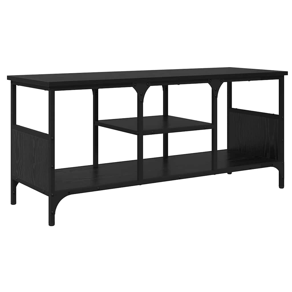Meuble TV Chêne noir 100 x 35 x 45 cm Bois d'ingénierie et fer - XIOS