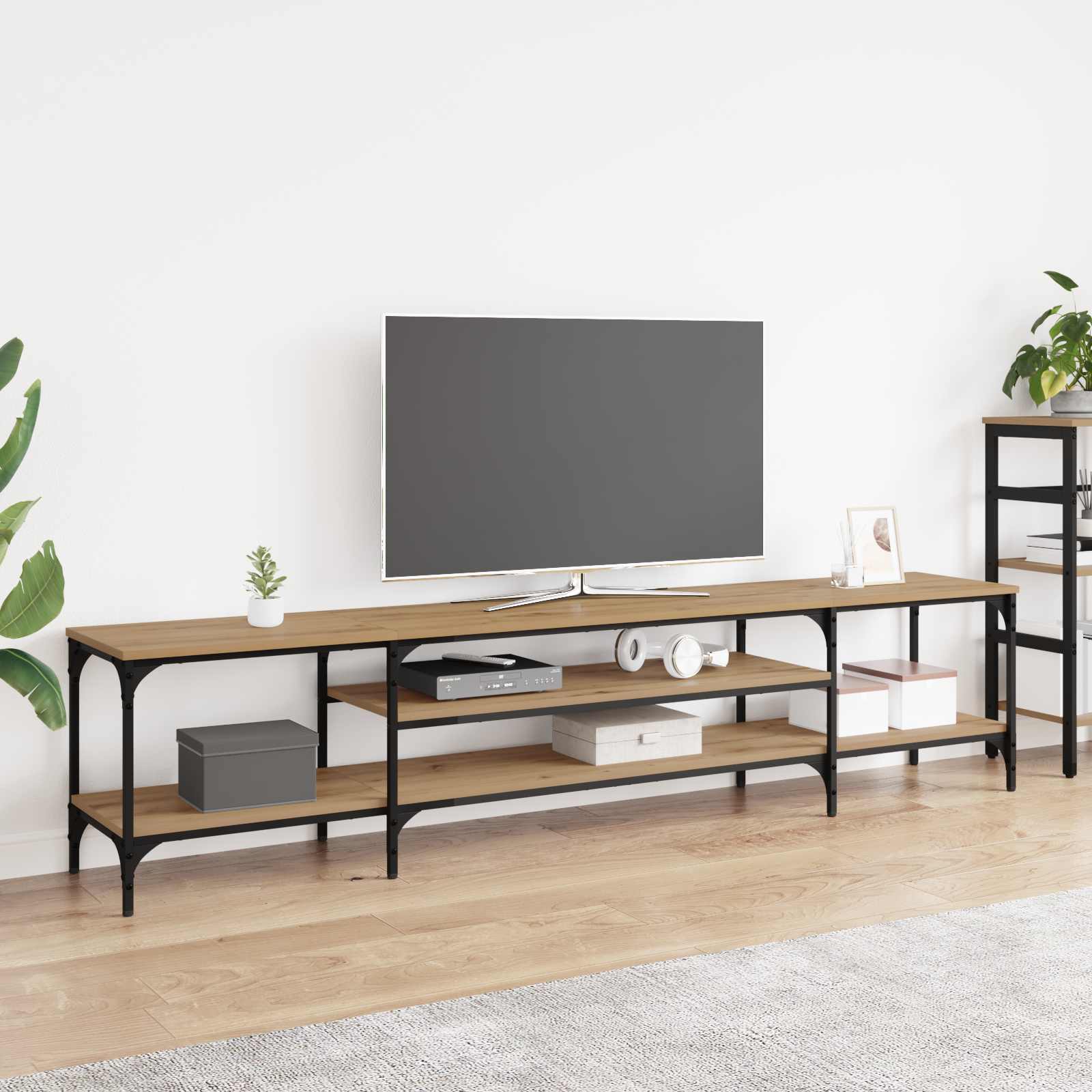 Meuble TV Chêne artisanal 201 x 35 x 45 cm - XIOS