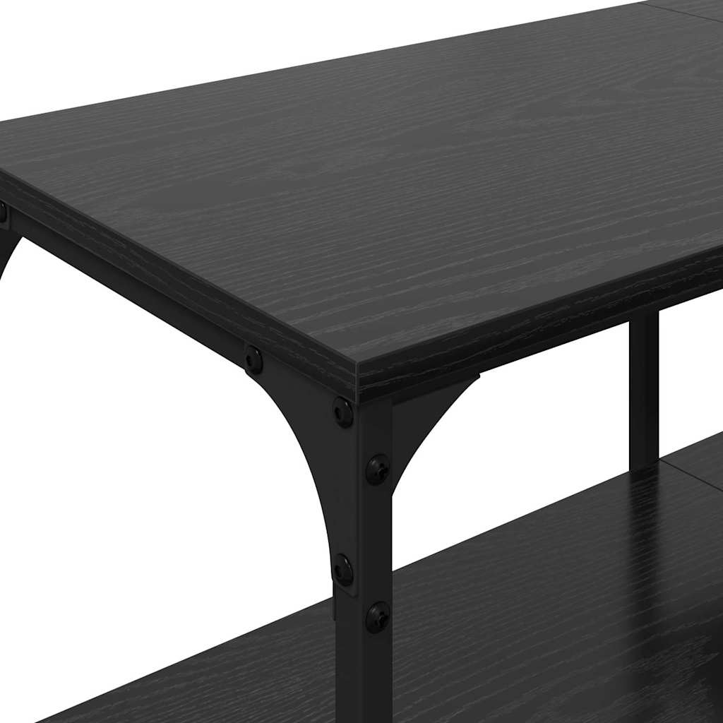 Meuble TV Chêne noir 201 x 35 x 45 cm Bois d'ingénierie et fer - XIOS