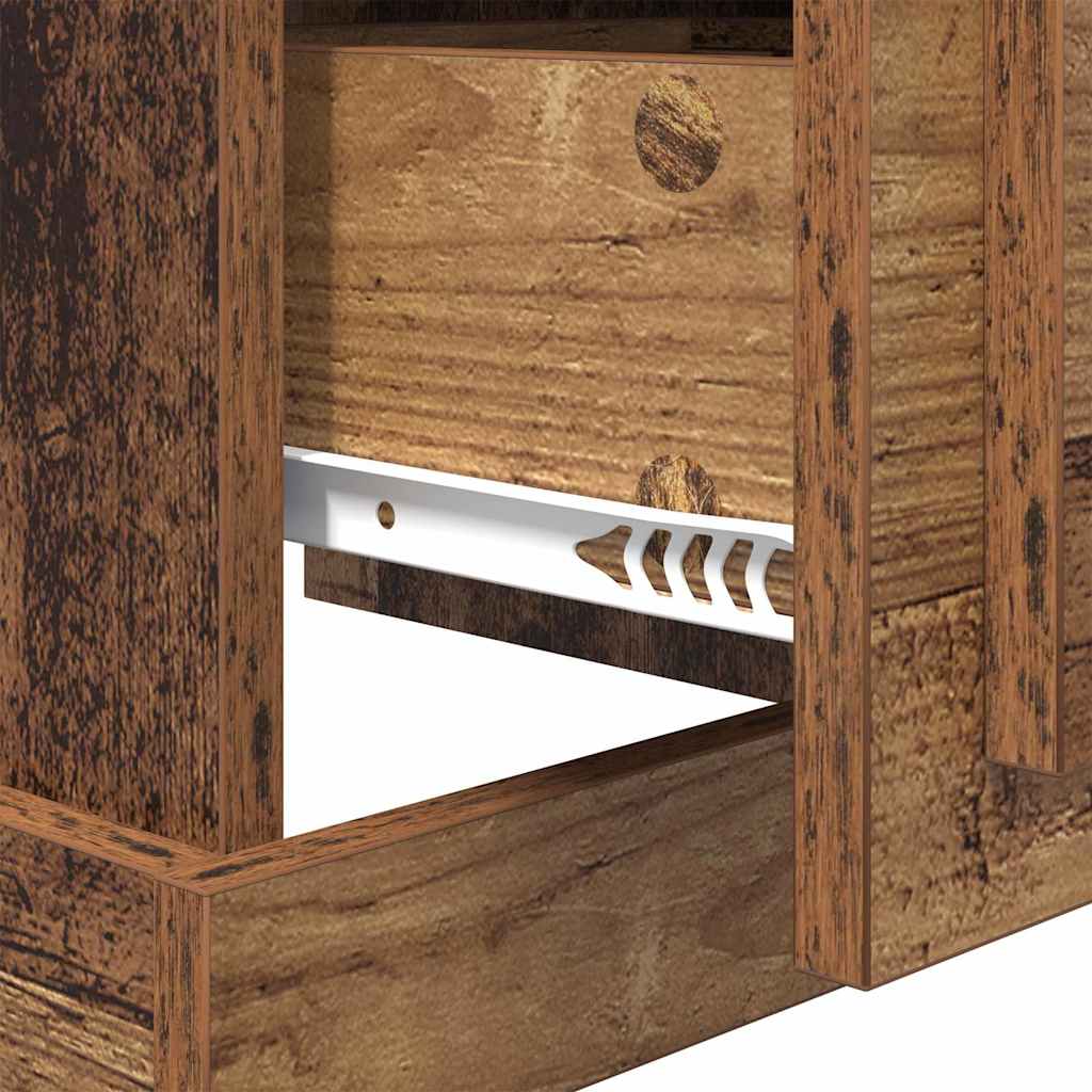 Cabinet de chevet avec tiroir Bois ancien 39 x 39 x 47.5 cm - XIOS