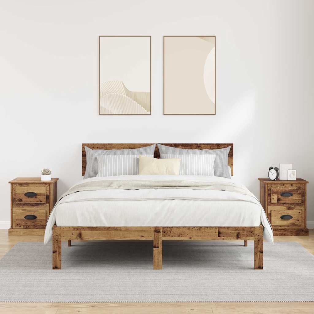 Cabinet de chevet 2 pcs Bois ancien 39 x 39 x 47.5 cm - XIOS