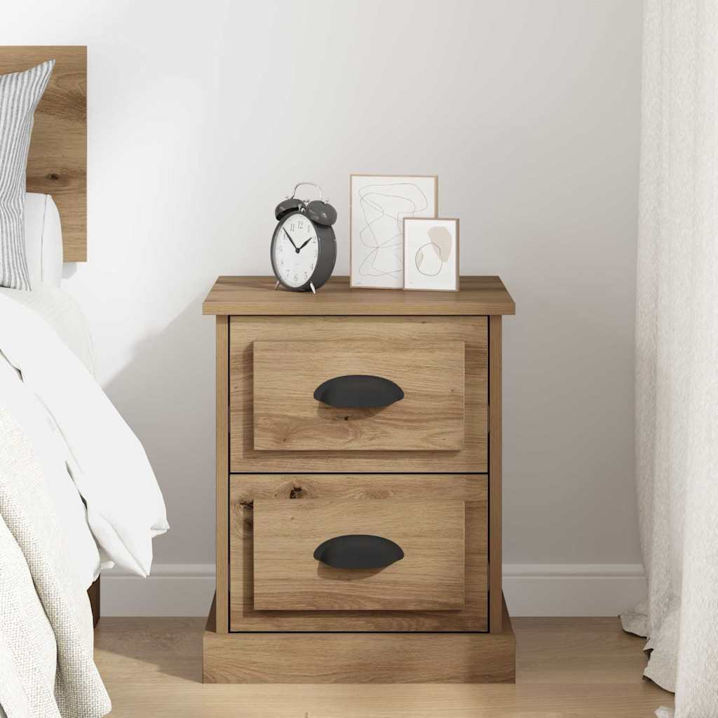 Cabinet de chevet avec tiroir chêne artisanal 39 x 39 x 47.5 cm - XIOS