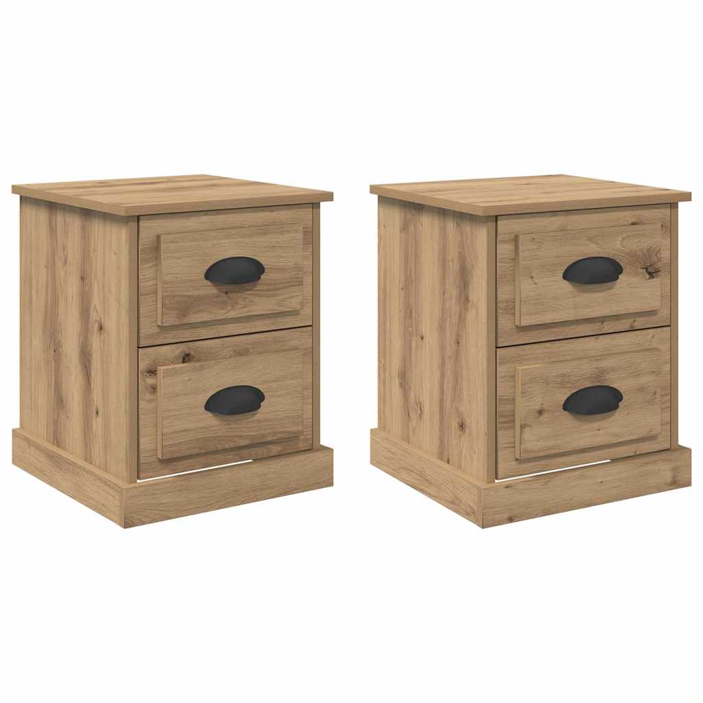 Cabinet de chevet 2 pcs chêne artisanal 39 x 39 x 47.5 cm - XIOS