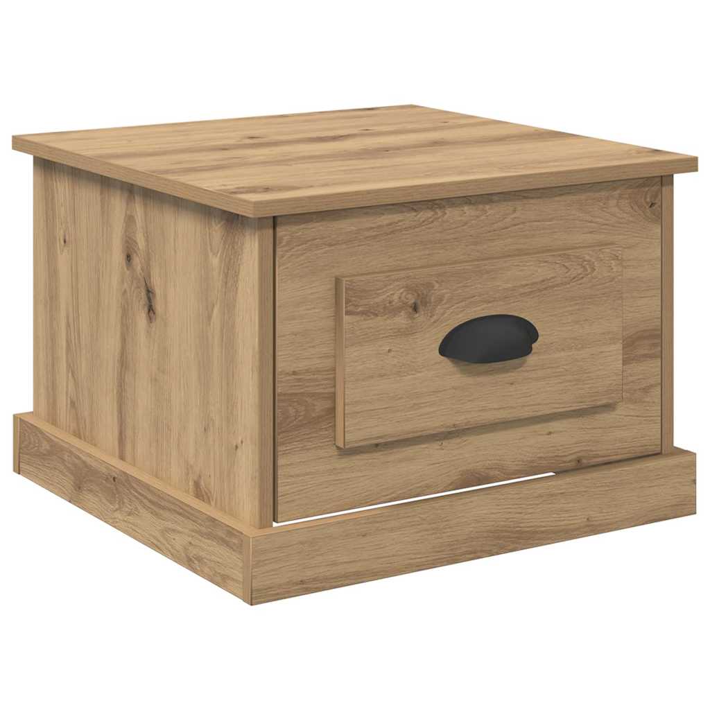 Table basse chêne artisanal 50 x 50 x 35 cm Bois d'ingénierie - XIOS