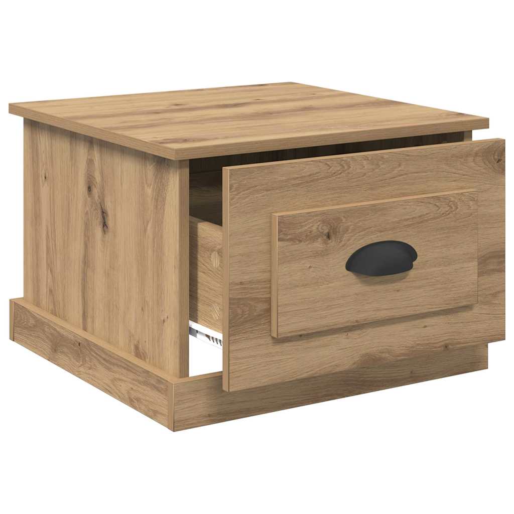 Table basse chêne artisanal 50 x 50 x 35 cm Bois d'ingénierie - XIOS