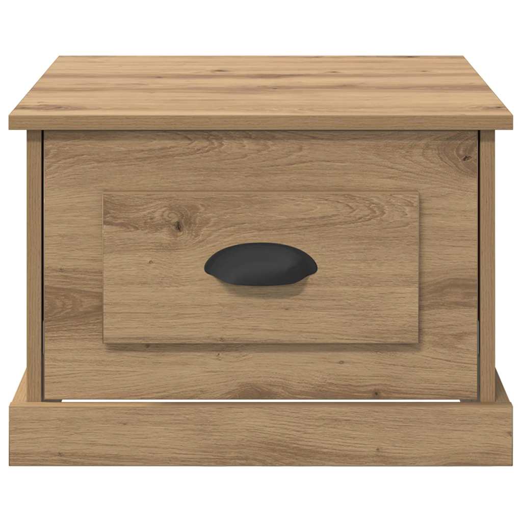 Table basse chêne artisanal 50 x 50 x 35 cm Bois d'ingénierie - XIOS