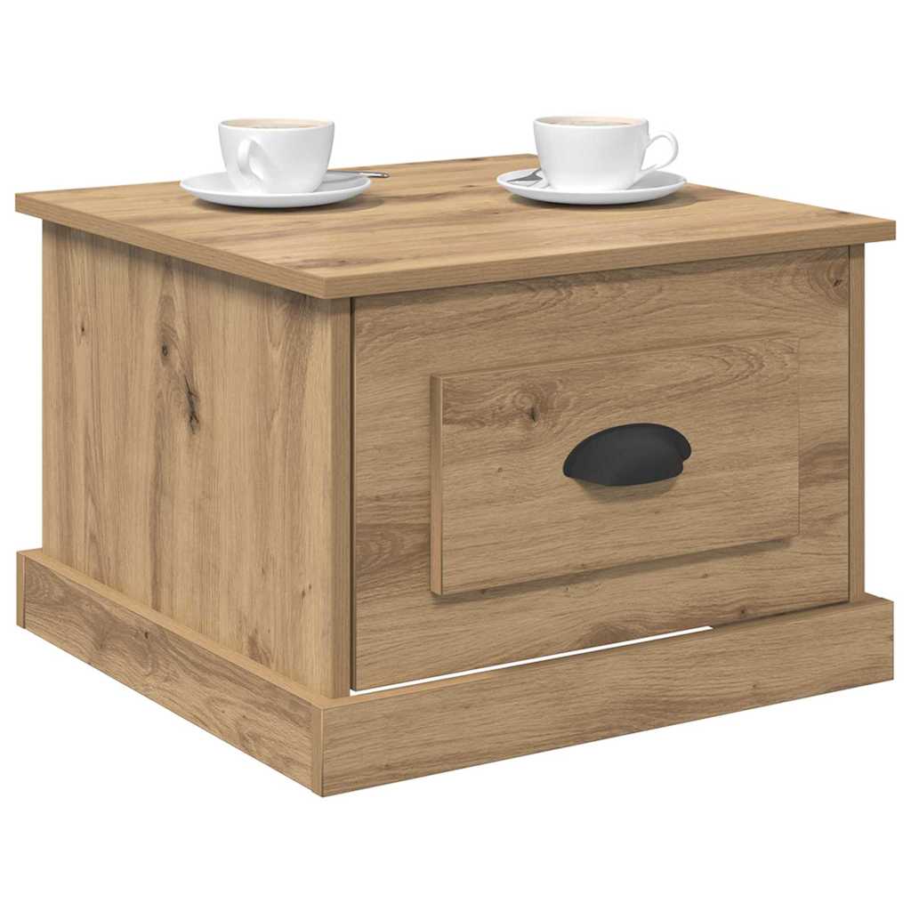 Table basse chêne artisanal 50 x 50 x 35 cm Bois d'ingénierie - XIOS