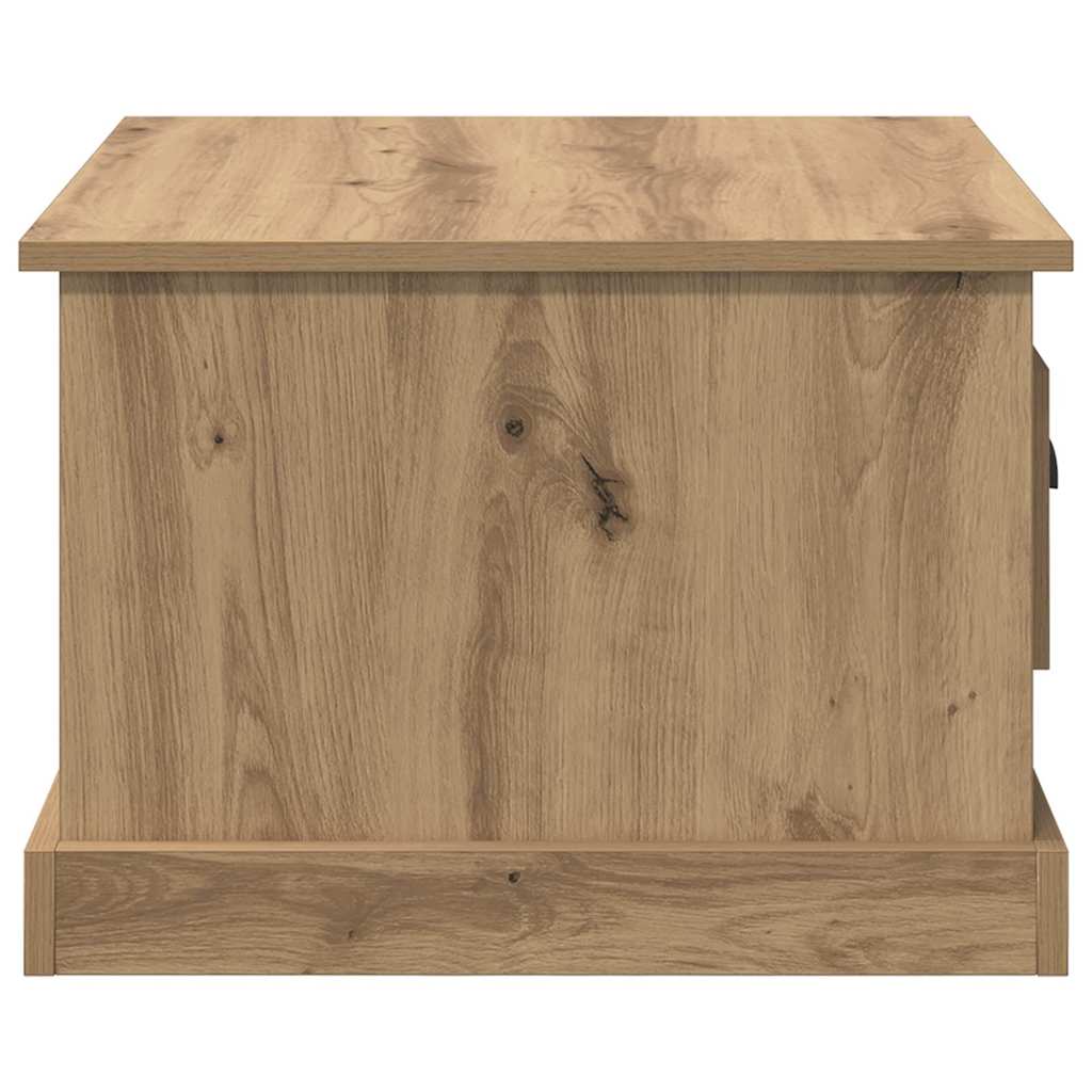 Table basse chêne artisanal 50 x 50 x 35 cm Bois d'ingénierie - XIOS