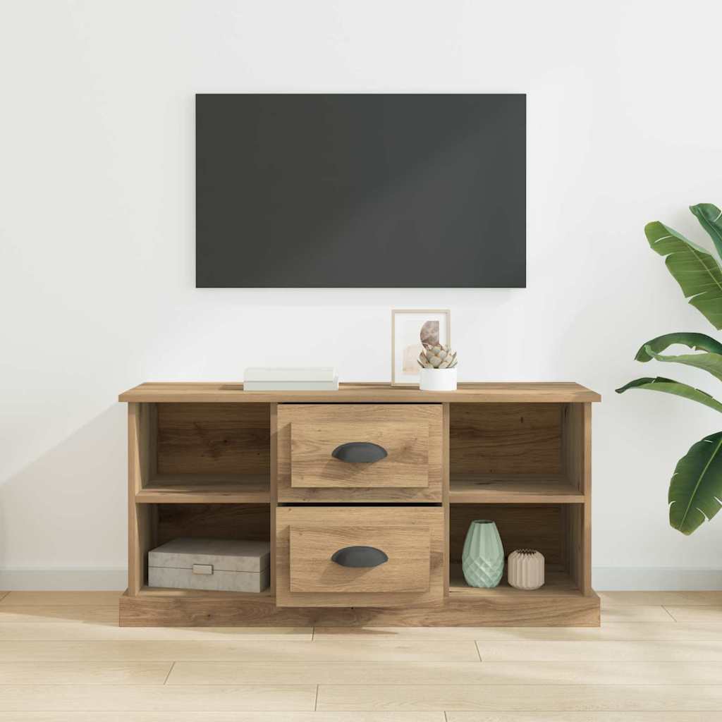 Meuble TV Chêne artisanal 99,5 x 35,5 x 48 cm Bois d'ingénierie - XIOS