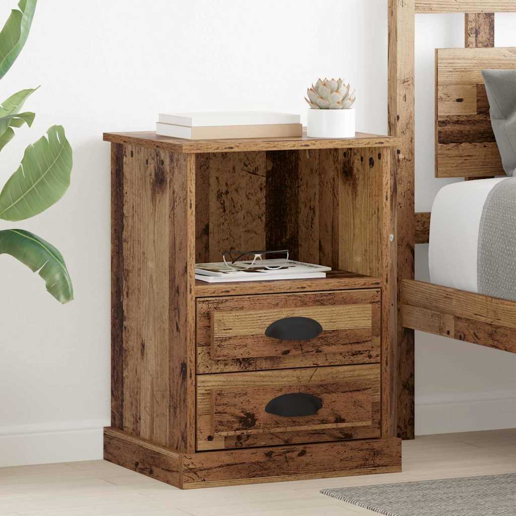 Cabinet de chevet avec tiroir 2 pcs Bois ancien 43 x 36 x 60 cm - XIOS