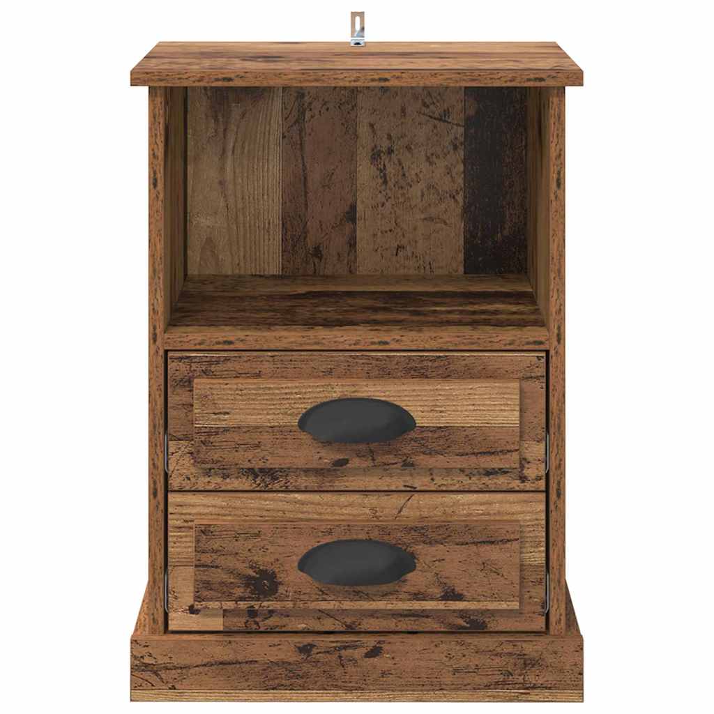 Cabinet de chevet avec tiroir 2 pcs Bois ancien 43 x 36 x 60 cm - XIOS