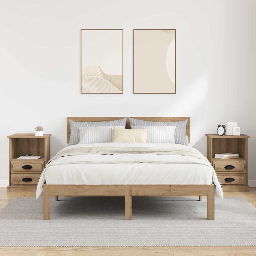 Cabinet de chevet 2 pcs chêne artisanal 43 x 36 x 60 cm - XIOS