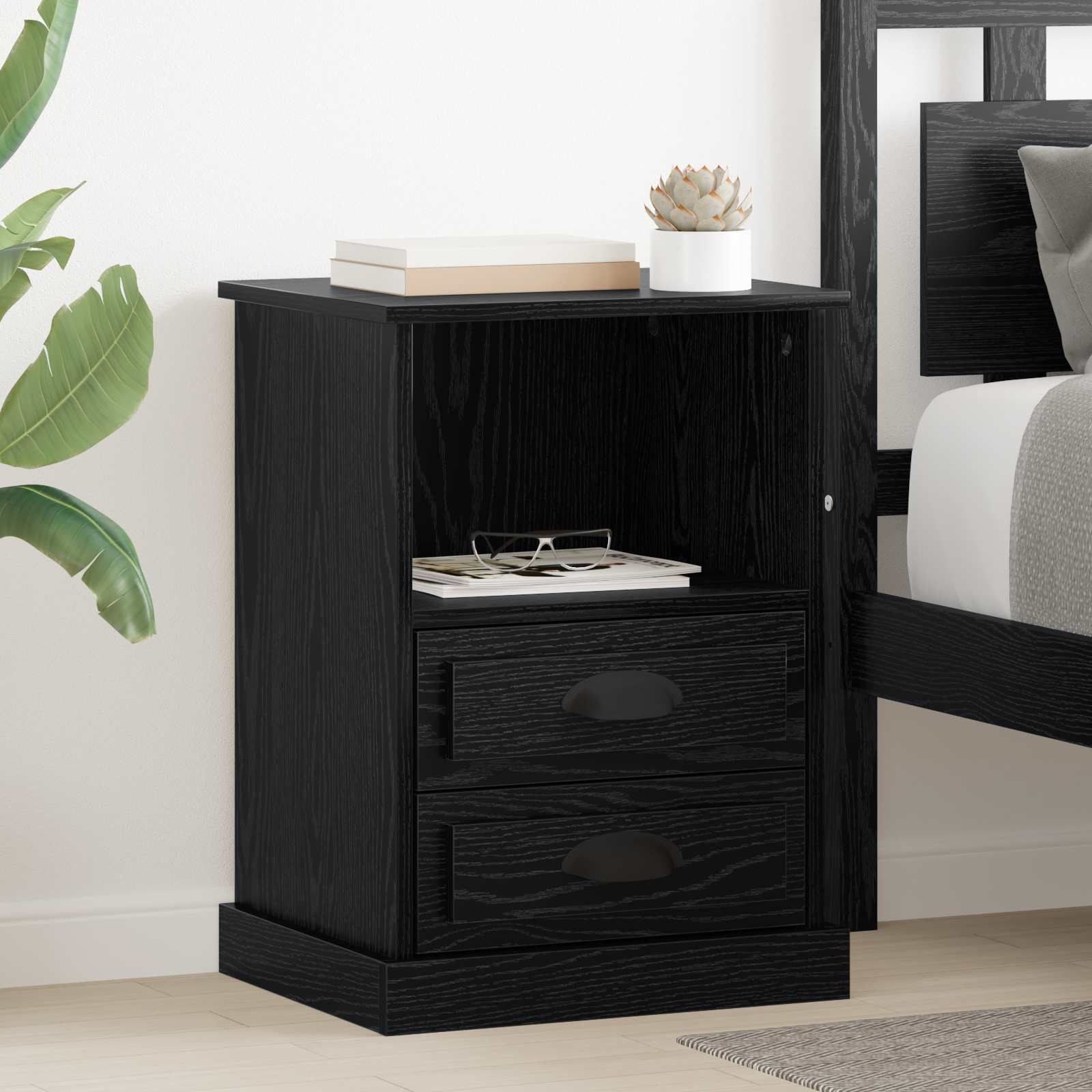 Cabinet de chevet Chêne noir 36 x 43 x 60 cm Bois d'ingénierie - XIOS