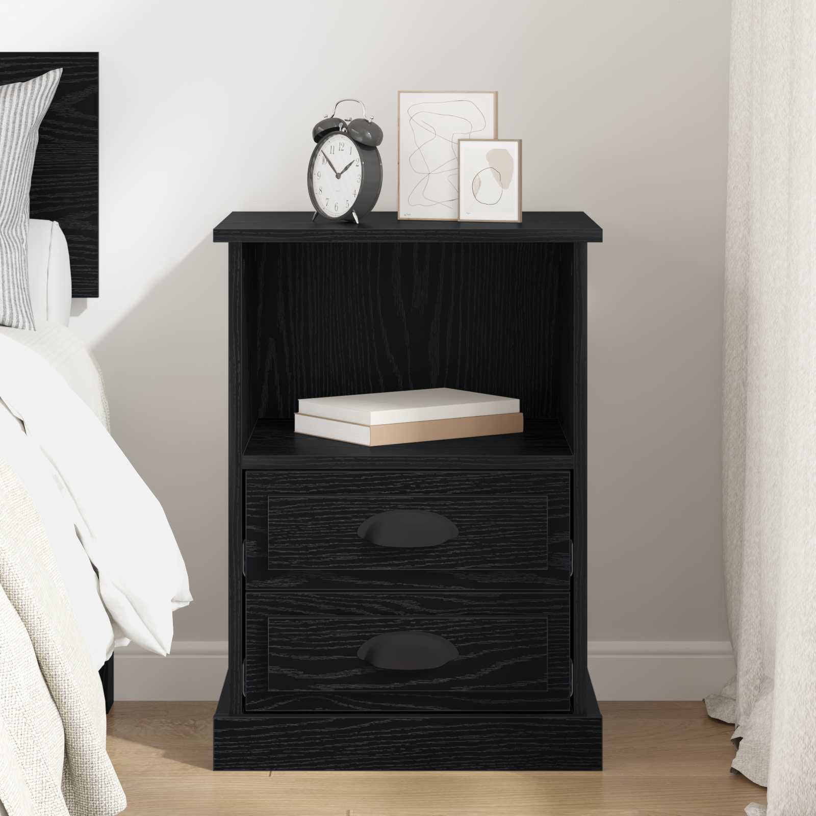 Cabinet de chevet Chêne noir 36 x 43 x 60 cm Bois d'ingénierie - XIOS