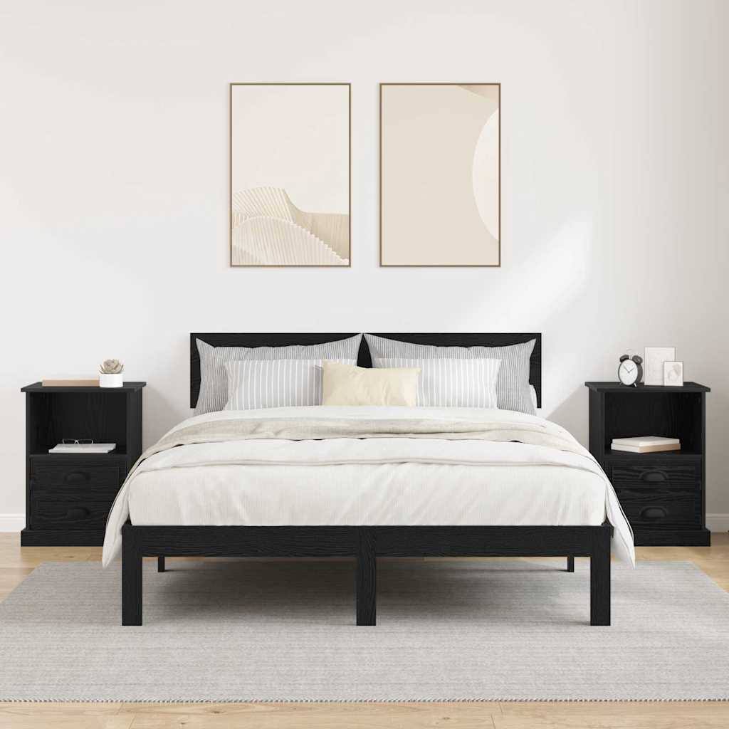 Cabinet de chevet avec tiroir 2 pcs Chêne noir 43 x 36 x 60 cm - XIOS