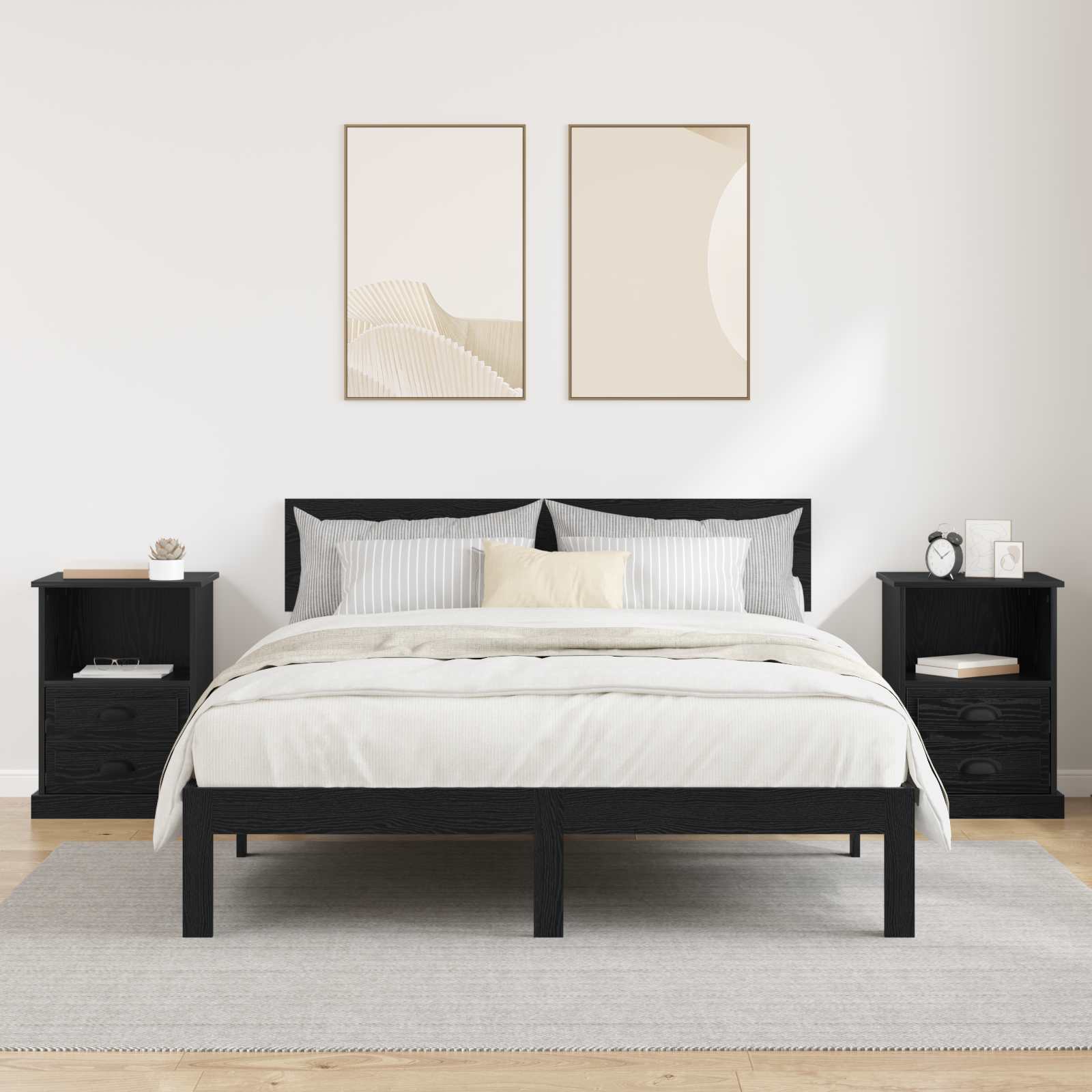 Cabinet de chevet avec tiroir 2 pcs Chêne noir 36 x 43 x 60 cm - XIOS