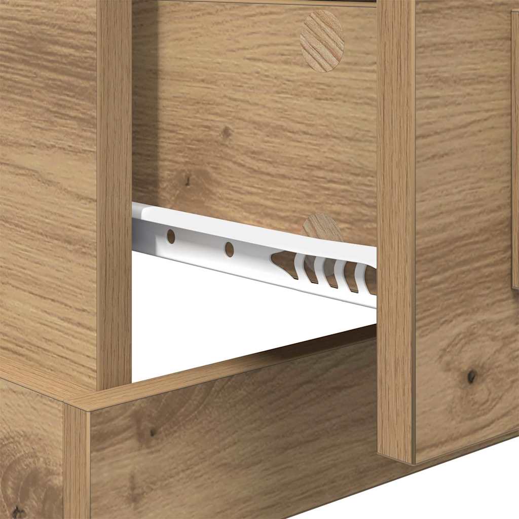 Cabinet de chevet avec tiroir chêne artisanal 50 x 50 x 60 cm - XIOS