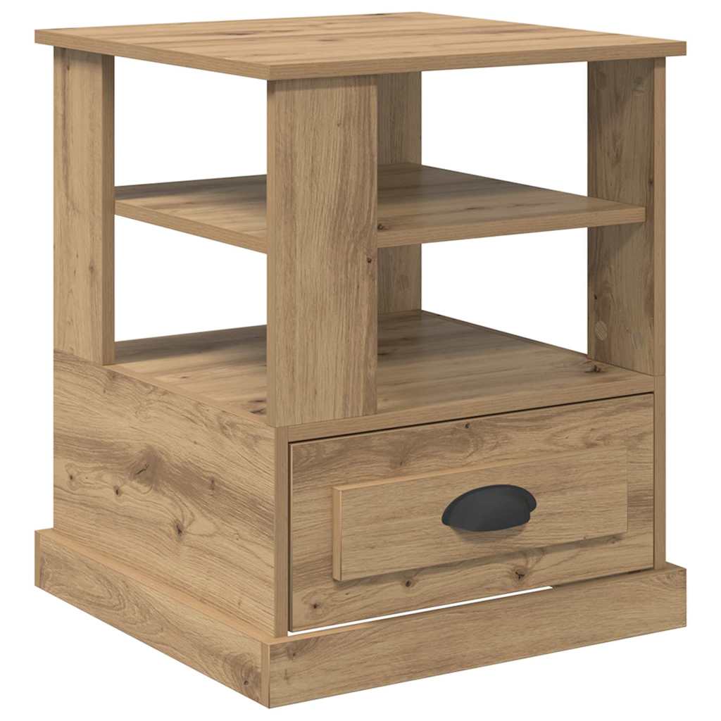 Cabinet de chevet avec tiroir chêne artisanal 50 x 50 x 60 cm - XIOS