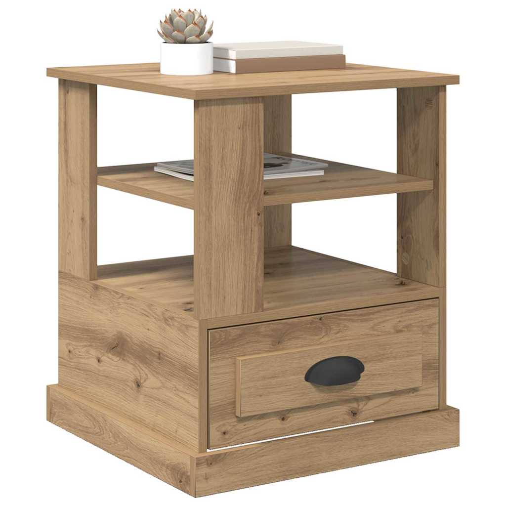 Cabinet de chevet avec tiroir chêne artisanal 50 x 50 x 60 cm - XIOS
