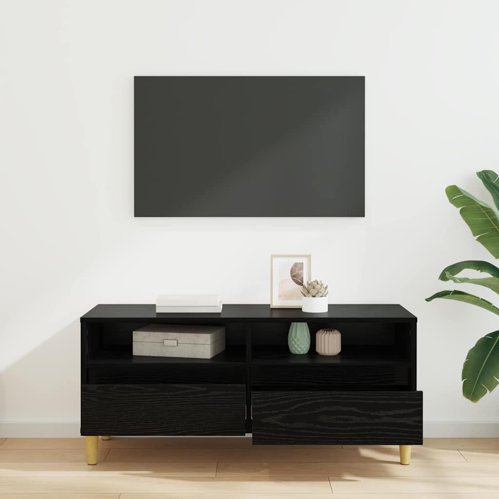 Meuble TV Chêne noir 100 x 34,5 x 44,5 cm Bois d'ingénierie - XIOS