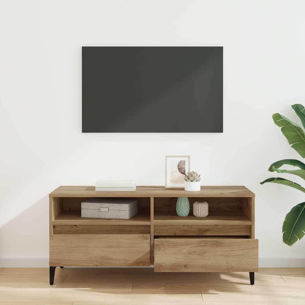 Meuble TV avec tiroir Chêne artisanal 100 x 34,5 x 44,5 cm - XIOS