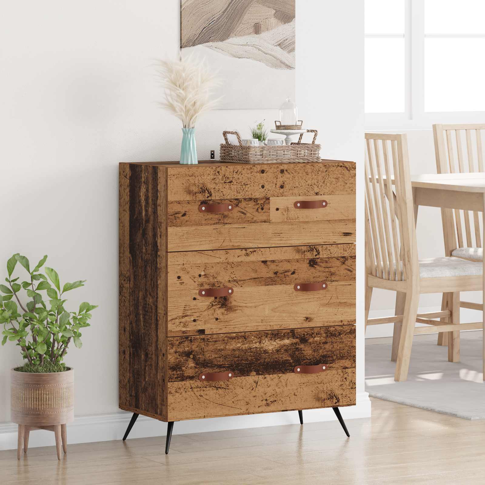 Commode Bois ancien 69,5 x 34 x 90 cm Bois d’ingénierie - XIOS