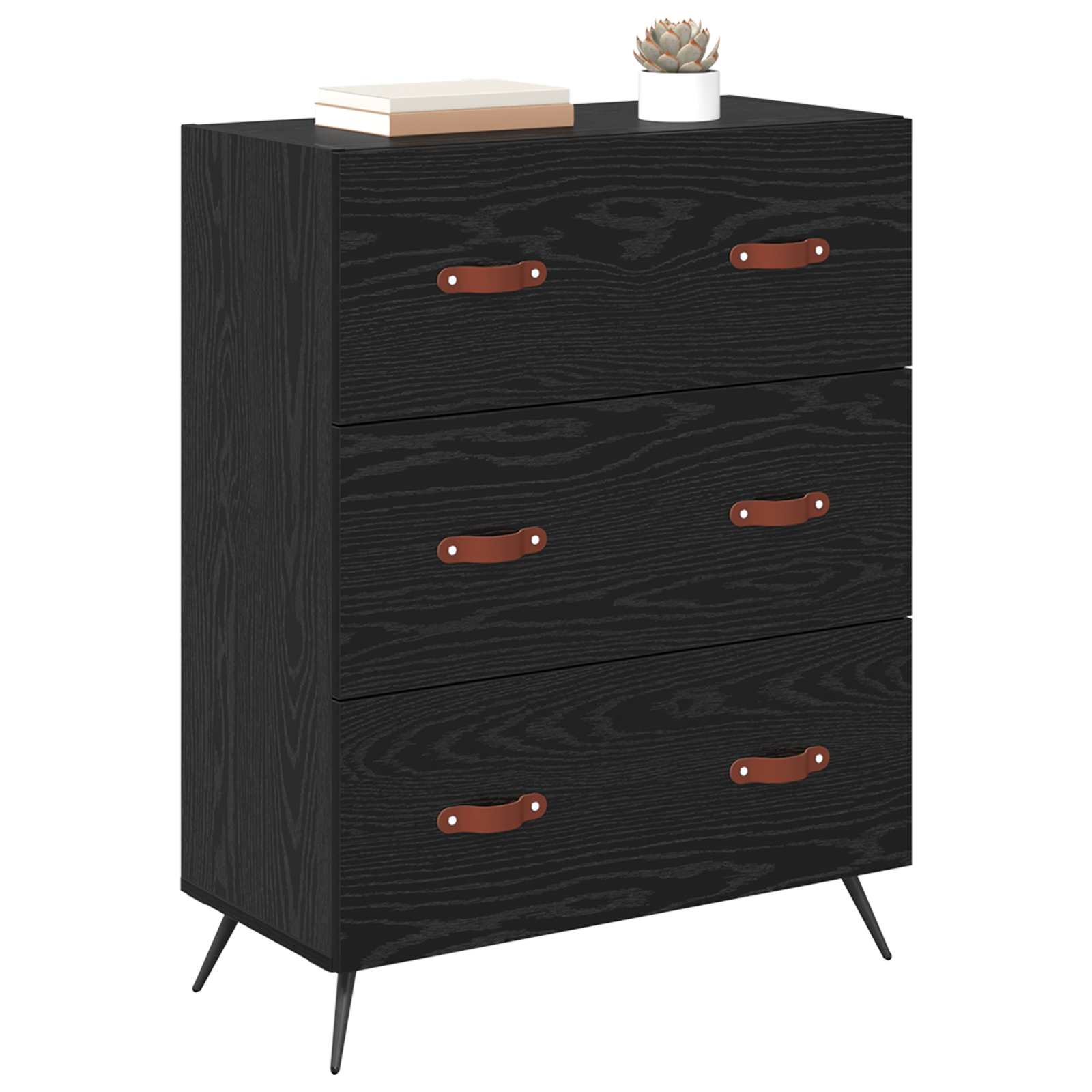 Commode Chêne Noir 69,5 x 34 x 90 cm Bois d’ingénierie - XIOS