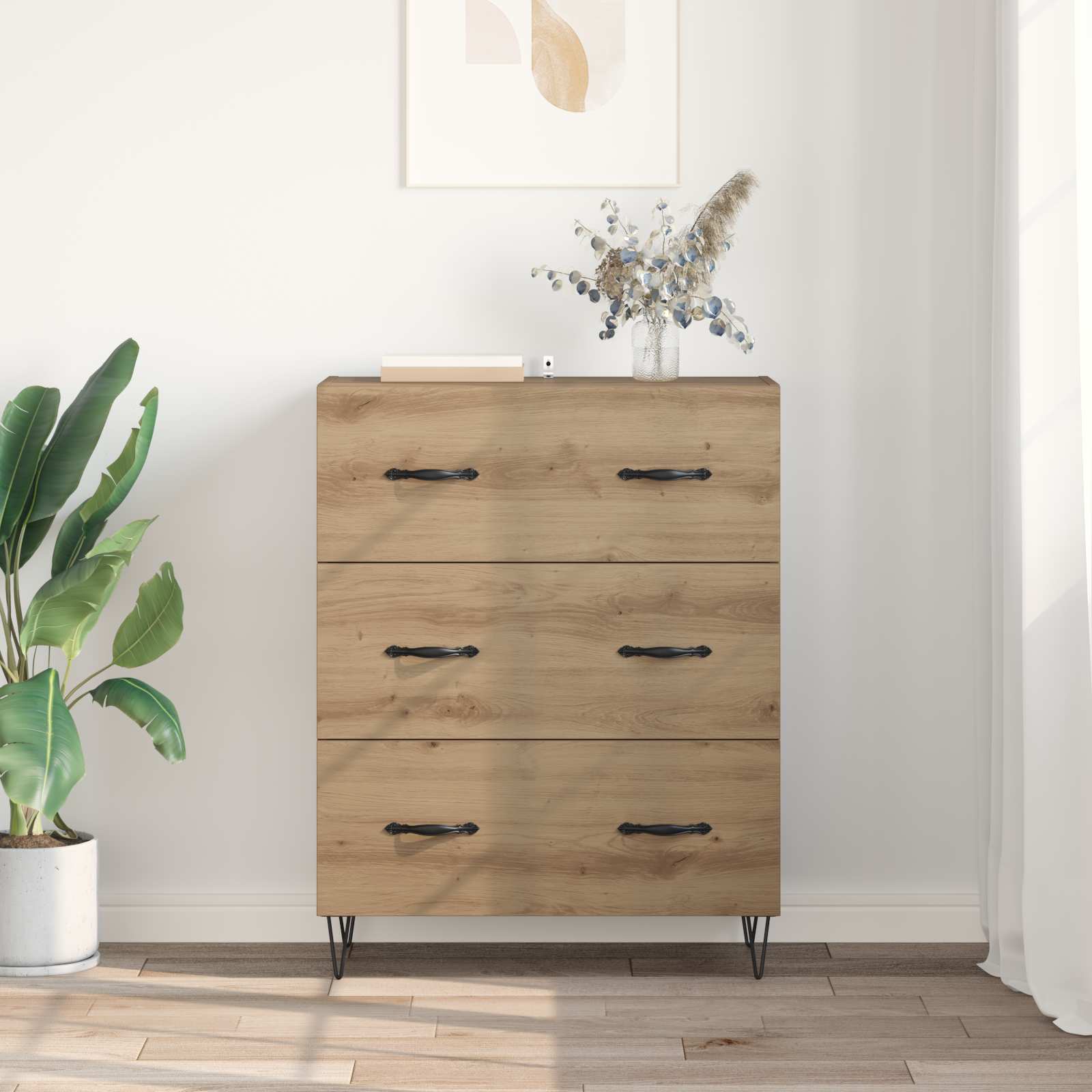 Buffet avec tiroir Chêne artisanal 69,5 x 34 x 90 cm - XIOS