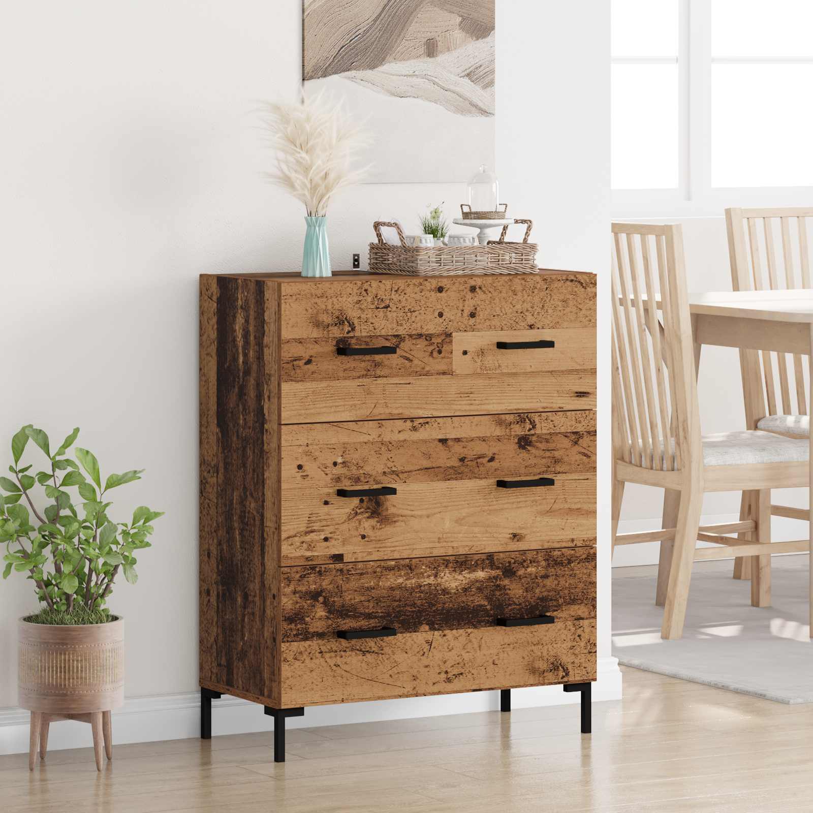Buffet Bois Ancien 69,5 x 34 x 90 cm Bois d'ingénierie et fer - XIOS