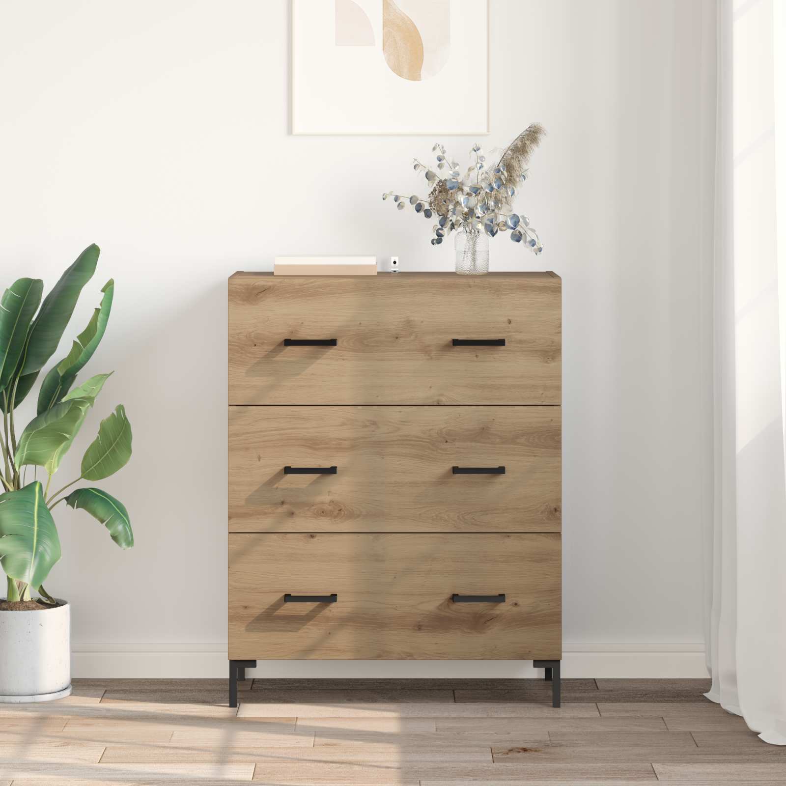 Buffet avec tiroir Chêne artisanal 69,5 x 34 x 90 cm - XIOS