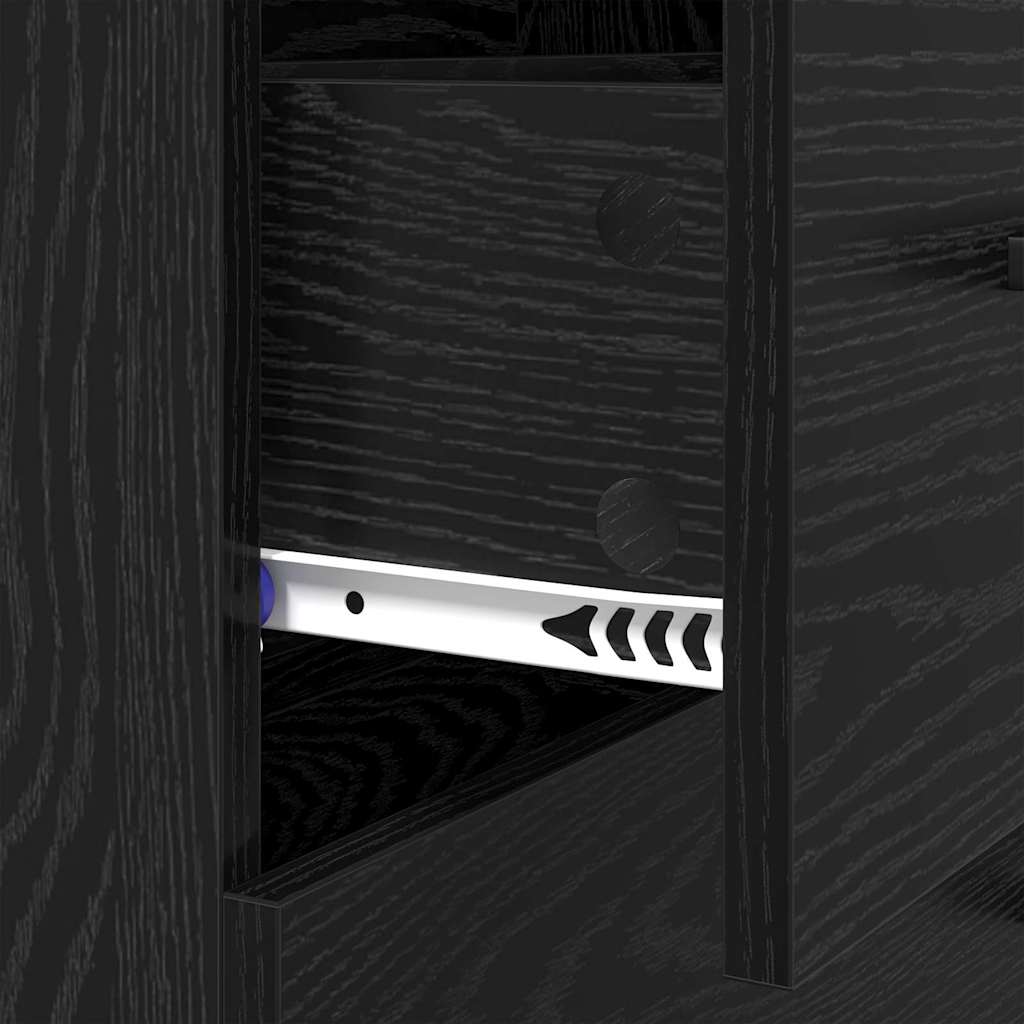 Buffet Chêne noir 69,5 x 34 x 90 cm Bois d'ingénierie et fer - XIOS