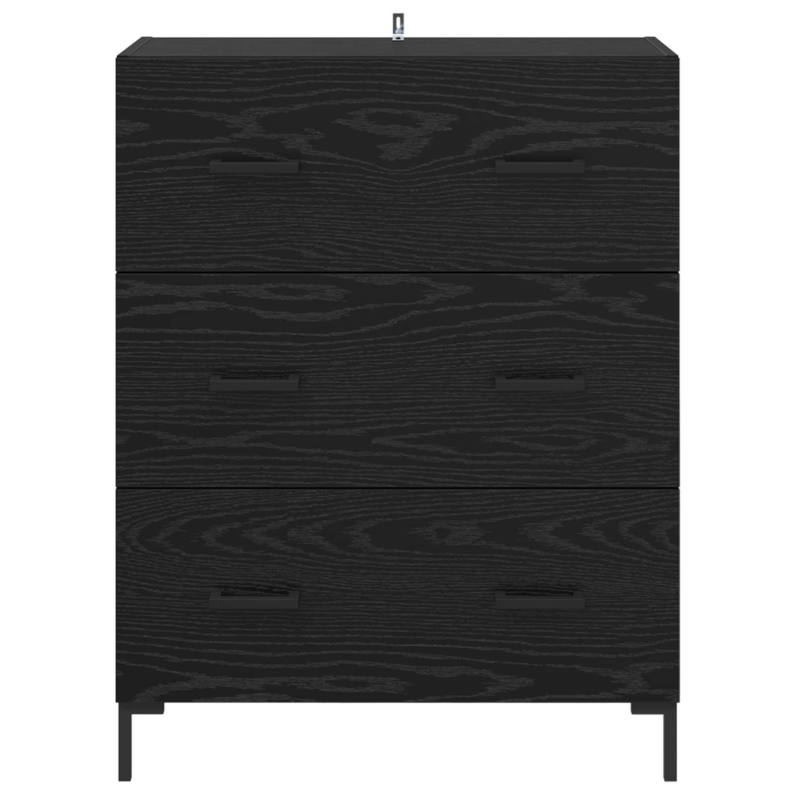 Buffet Chêne noir 69,5 x 34 x 90 cm Bois d'ingénierie et fer - XIOS