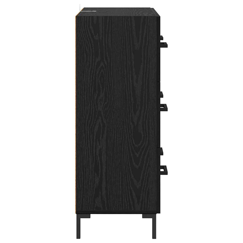 Buffet Chêne noir 69,5 x 34 x 90 cm Bois d'ingénierie et fer - XIOS