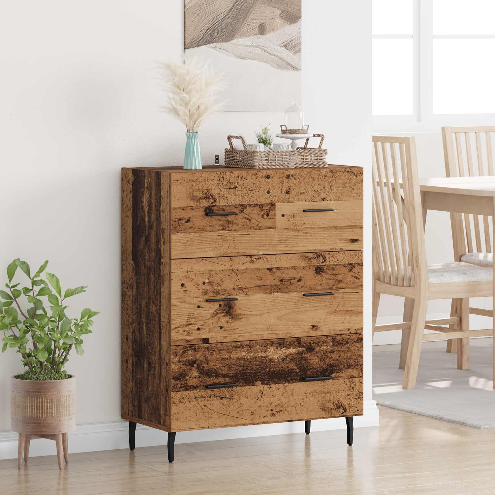 Buffet Bois Ancien 69,5 x 34 x 90 cm Bois d'ingénierie et fer - XIOS