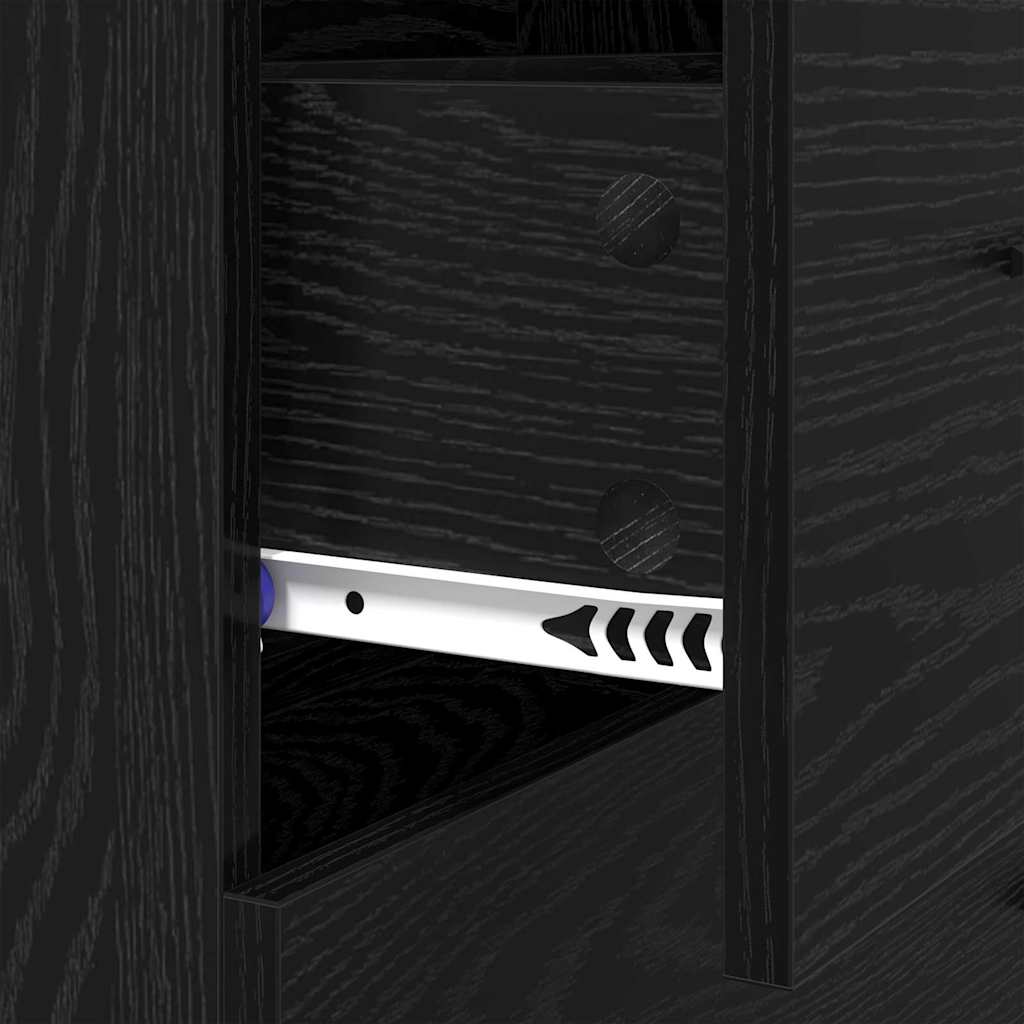 Buffet Chêne noir 69,5 x 34 x 90 cm Bois d'ingénierie et fer - XIOS