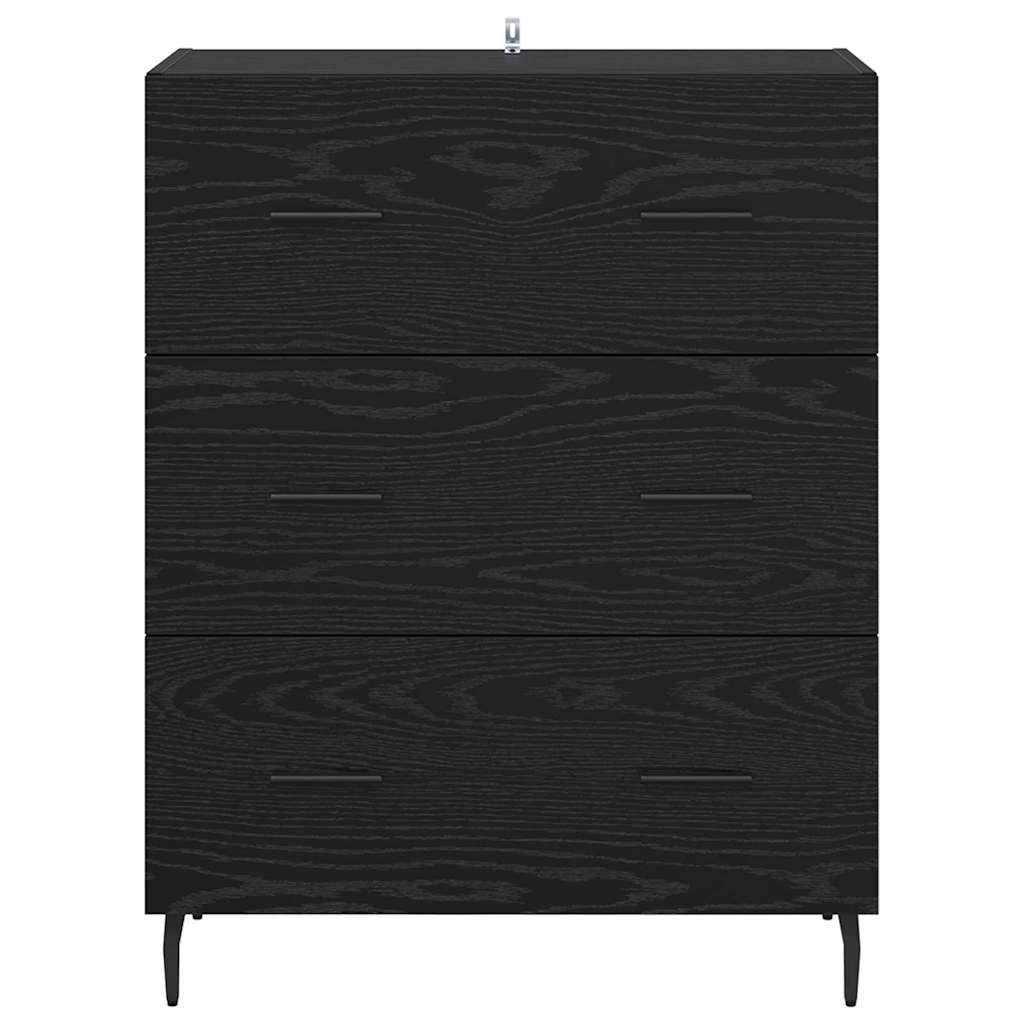Buffet Chêne noir 69,5 x 34 x 90 cm Bois d'ingénierie et fer - XIOS