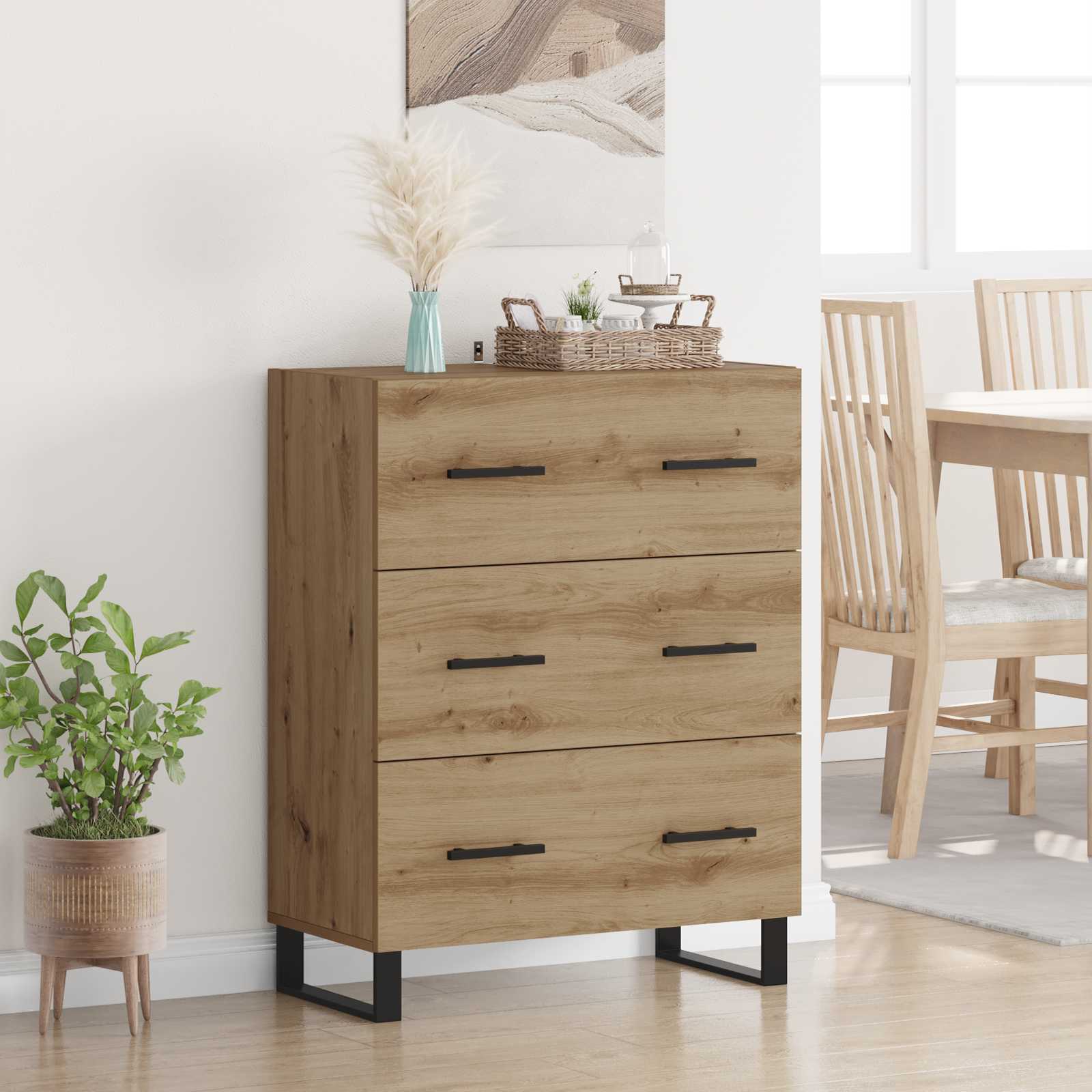 Buffet avec tiroir Chêne artisanal 69,5 x 34 x 90 cm - XIOS