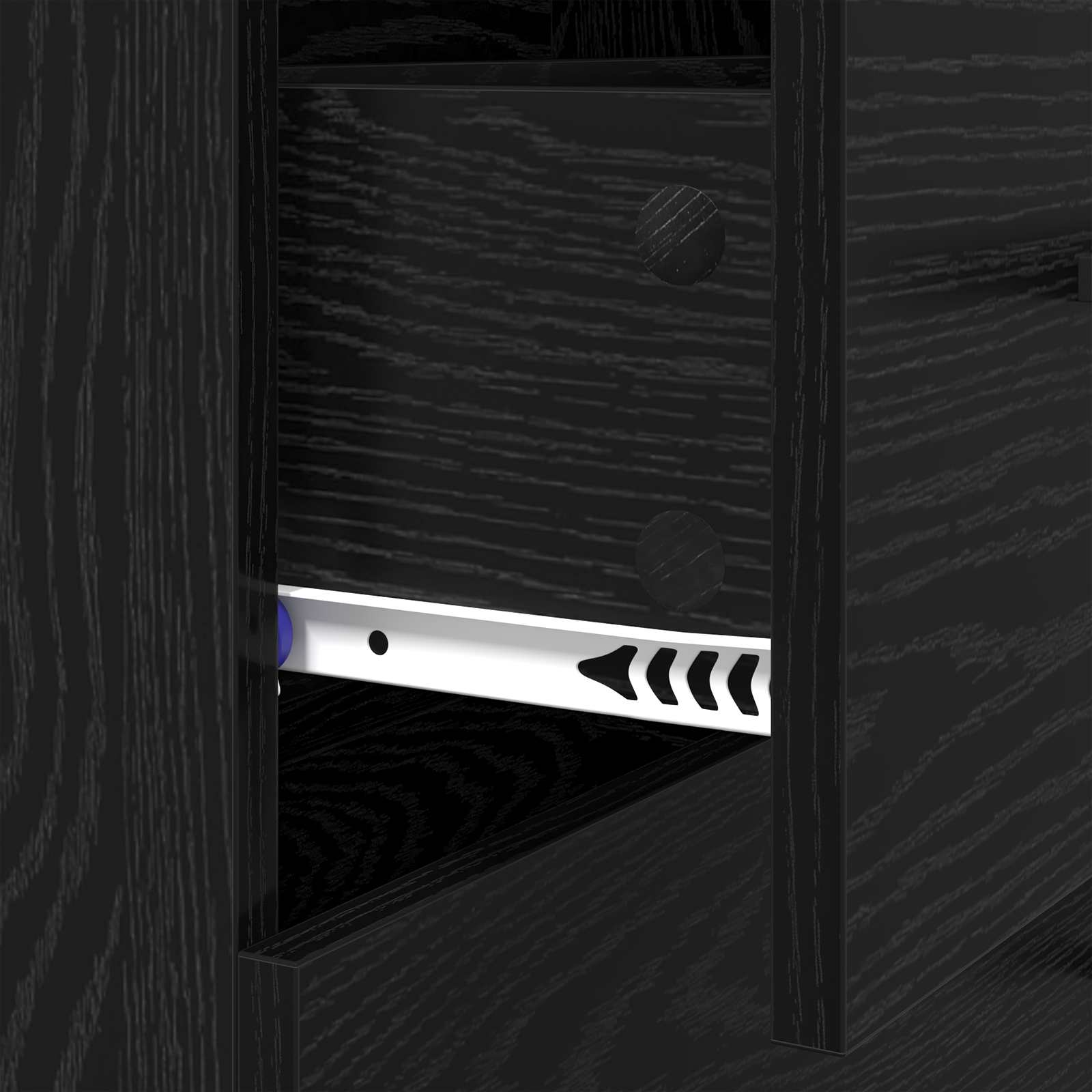 Buffet Chêne noir 69,5 x 34 x 90 cm Bois d'ingénierie et fer - XIOS