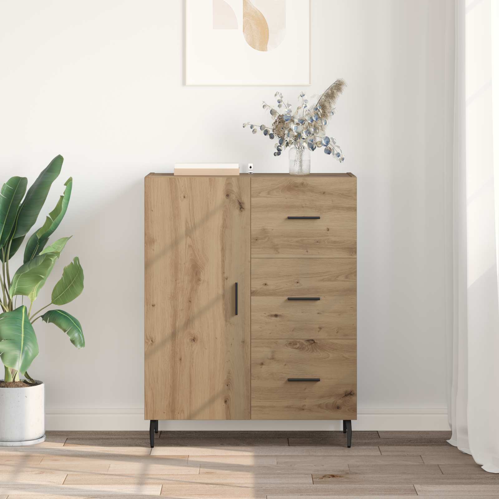 Buffet avec tiroir Chêne artisanal 69,5 x 34 x 90 cm - XIOS