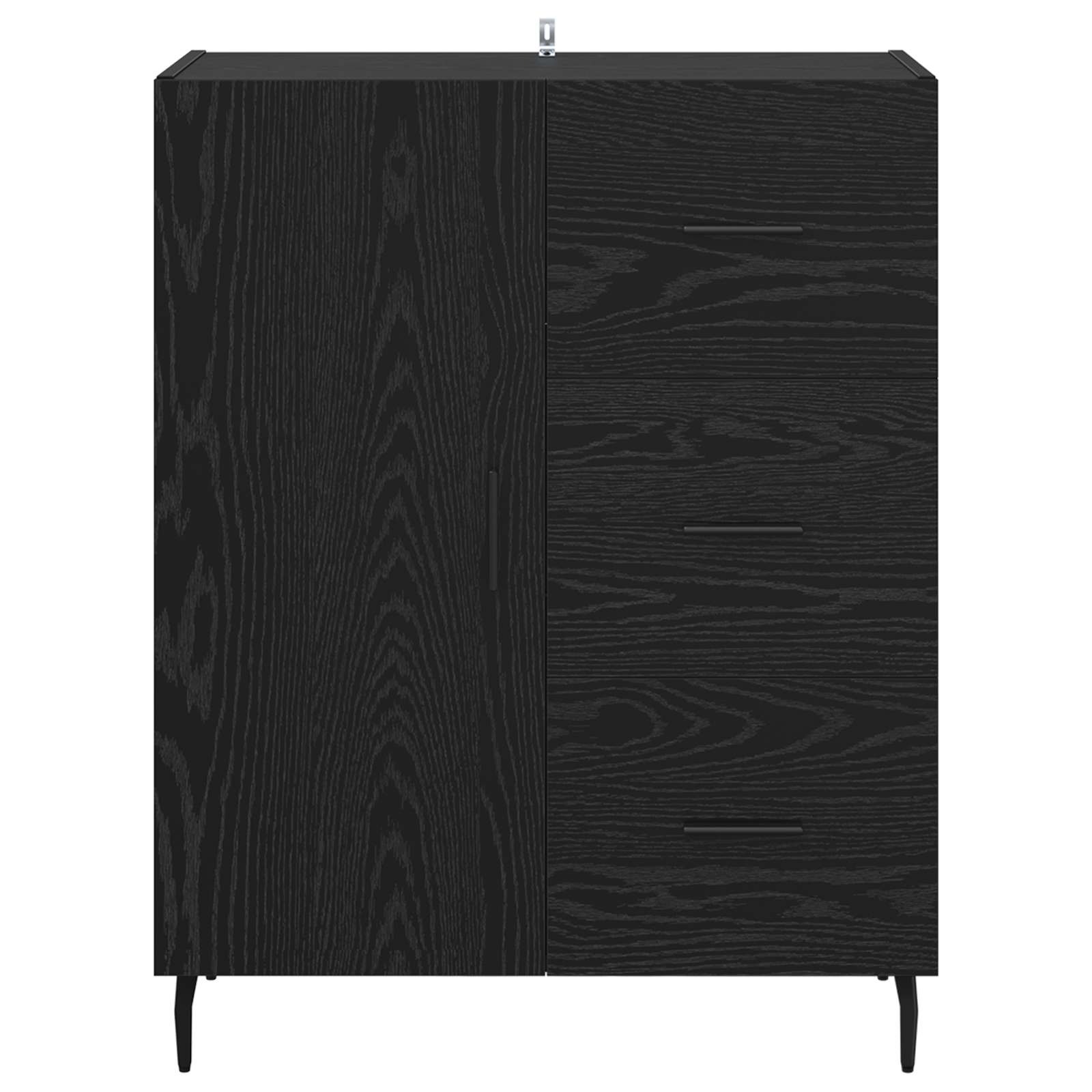 Buffet Chêne noir 69,5 x 34 x 90 cm Bois d'ingénierie et fer - XIOS