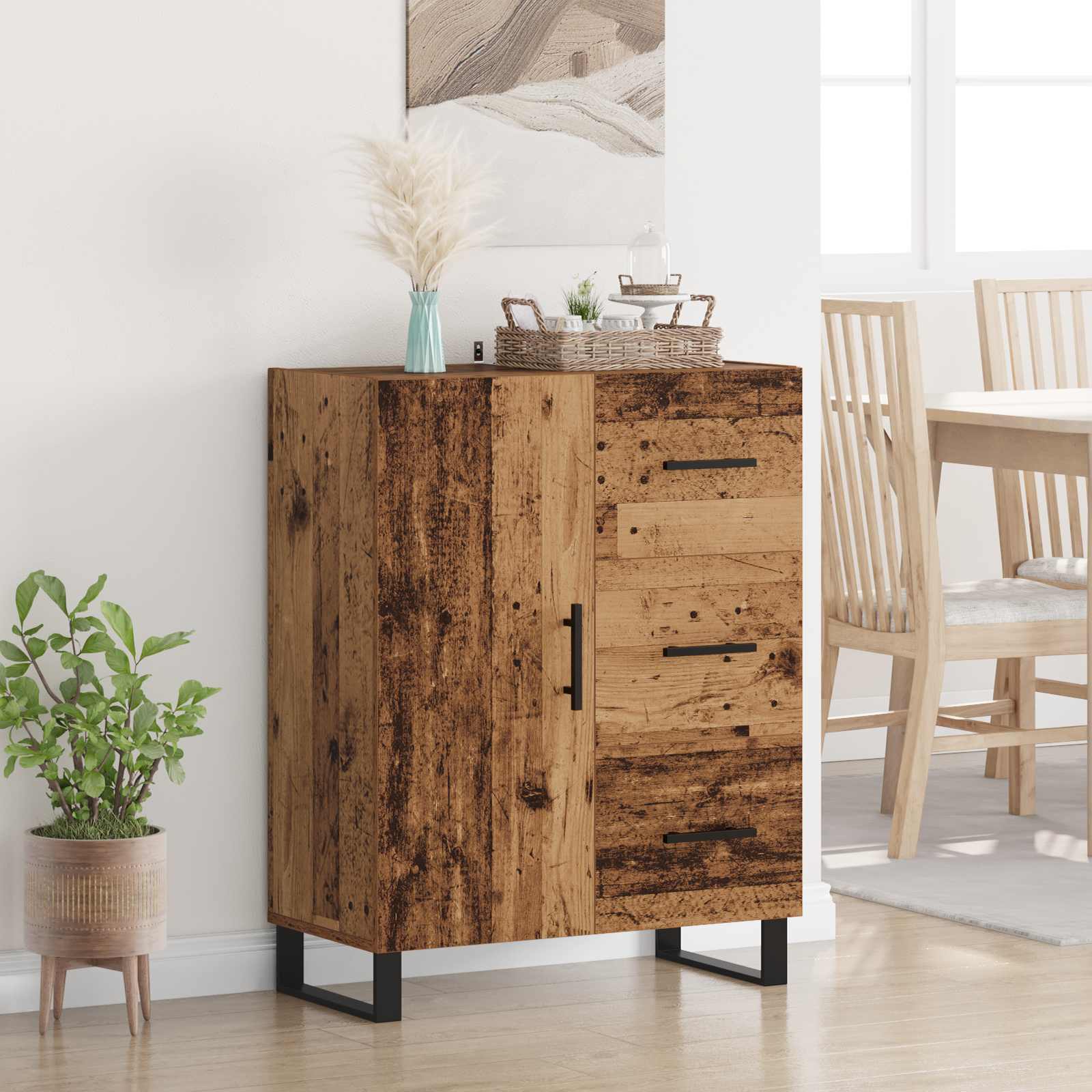 Buffet Bois Ancien 69,5 x 34 x 90 cm Bois d'ingénierie et fer - XIOS